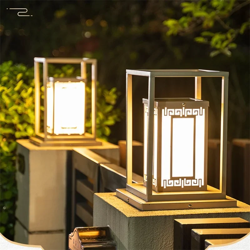 

Outdoor Solar Post Lamp Pillar Light Remote Control Waterproof IP65 Modern Wall LED For Home Garden