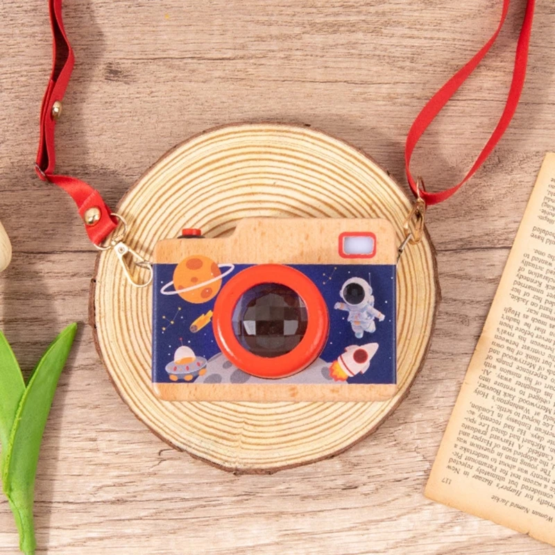 Giocattolo per fotocamera caleidoscopio in legno per bambini che imparano regalo giocattolo per attività fotocamera Montessori