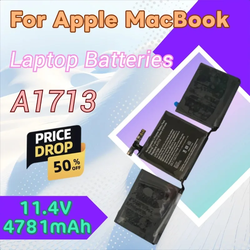 

Для Apple MacBook 13 "A1708 A2159 A2289 A2338 A2171 Высокое качество 11,4 В 4781 мАч Сменный аккумулятор для ноутбука A1713