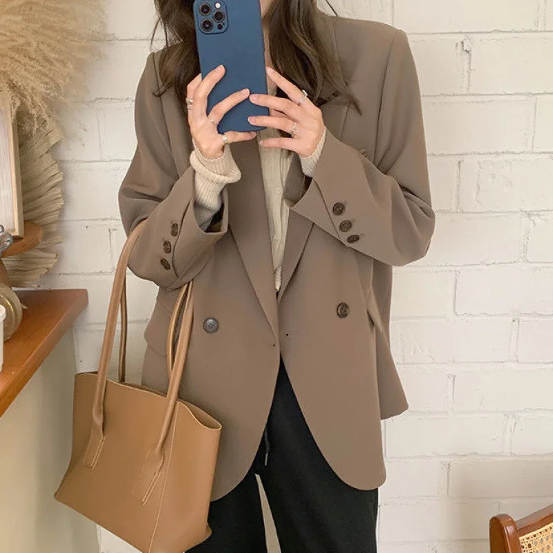 2Color Elegant Blazers Women Autumn Spring 2025 Fashion Drawstring Chic Suit Coat Notched Collar Office Lady Jacket Female