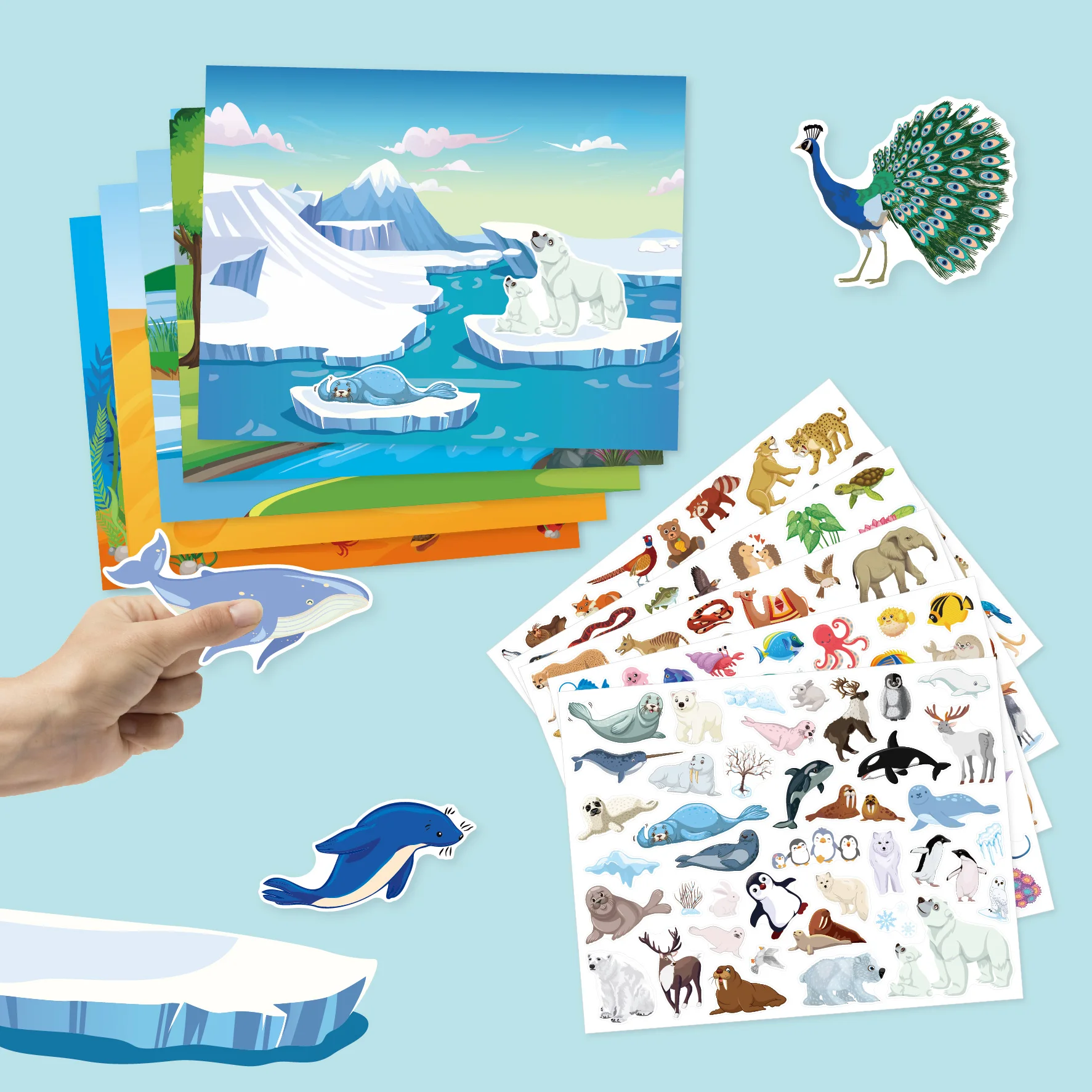 Over 200Pcs Children Scenes Stickers Reusable DIY Puzzle Montessori Material Busy Book Education Learning Toys For Kids Gifts