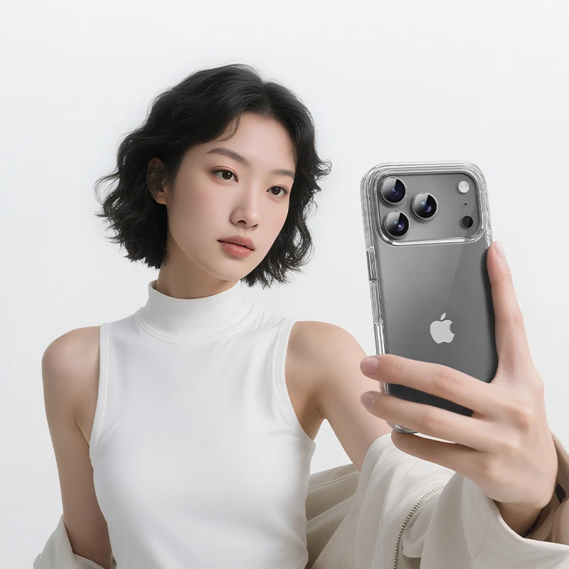 Per iPhone 17 Pro Max 17 Pro Custodia Rock Crystal Clear PC + TPU Cover trasparente antigraffio per iPhone17