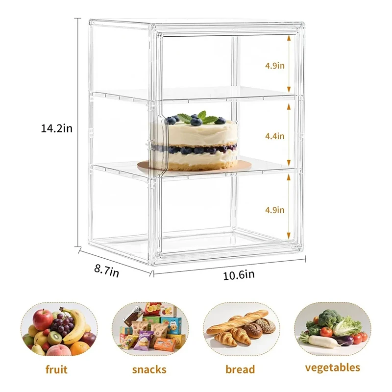 Acrylic Bread Storage Box Clear Display Case for Homemade Bread Blind Box Figure Stand & Collectible Organizer Shelf