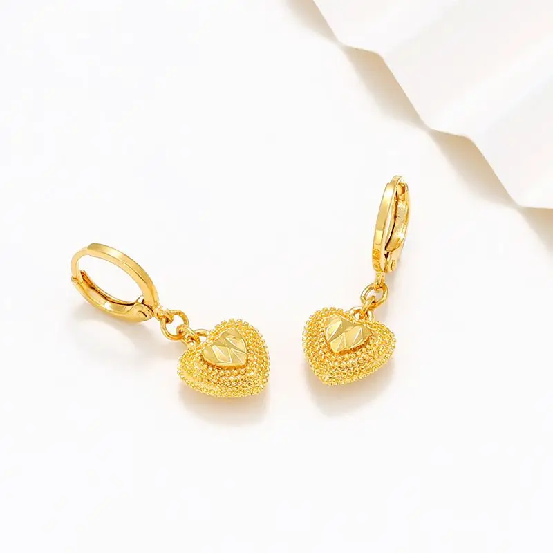 أسعار الجملة --- Heats سحر انخفاض القرط للنساء الأزياء والمجوهرات لون الذهب الخالص النيكل الحرة