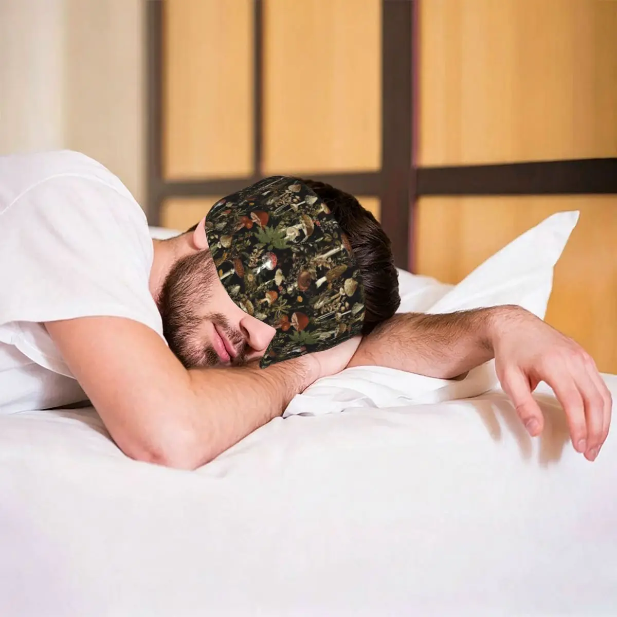 Midnight Mushrooms Forest Botanical Night Garden sleep mask Portable Eye Cover for Girls Boys Home Sleeping Eyeshade eyepatch