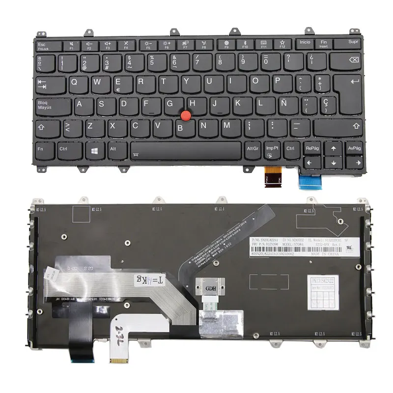 

New Backlit US Spanish Latin Keyboard For Lenovo Thinkpad Yoga 260 X370 X380 Laptop Teclado With Point English SP LA