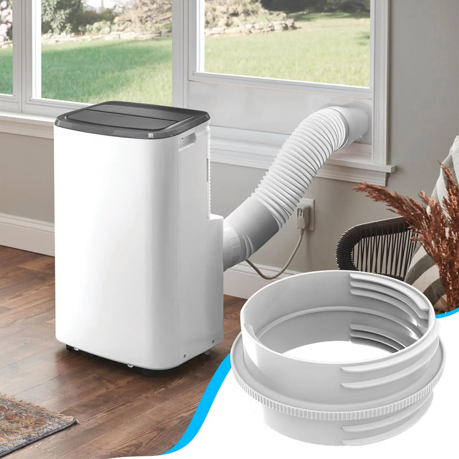 Universal Portable AC Exhaust Hose Connector, Insulated Air Conditioner Coupler for Window/Door/Wall | Sealable Vent Kit Adapter