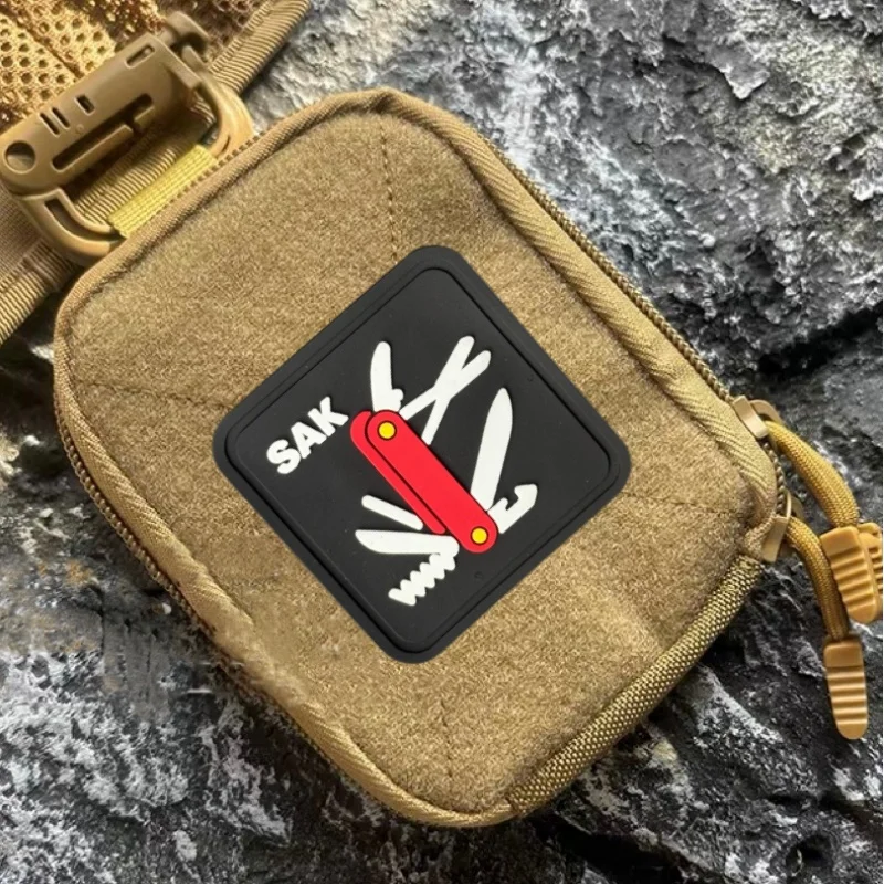 Multifunctional Tool Knife Patch EDC PVC Morale Badge Hook and Loop Backpack Clothing Accessories Stickers Armbands