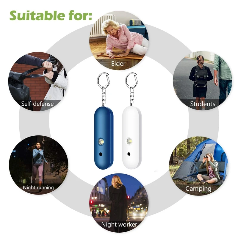 Safe Sound Personal Alarm, 130DB Security Alarm Keychain, Dual Speakers, Emergency Alarm With LED Light, For Kids, Women