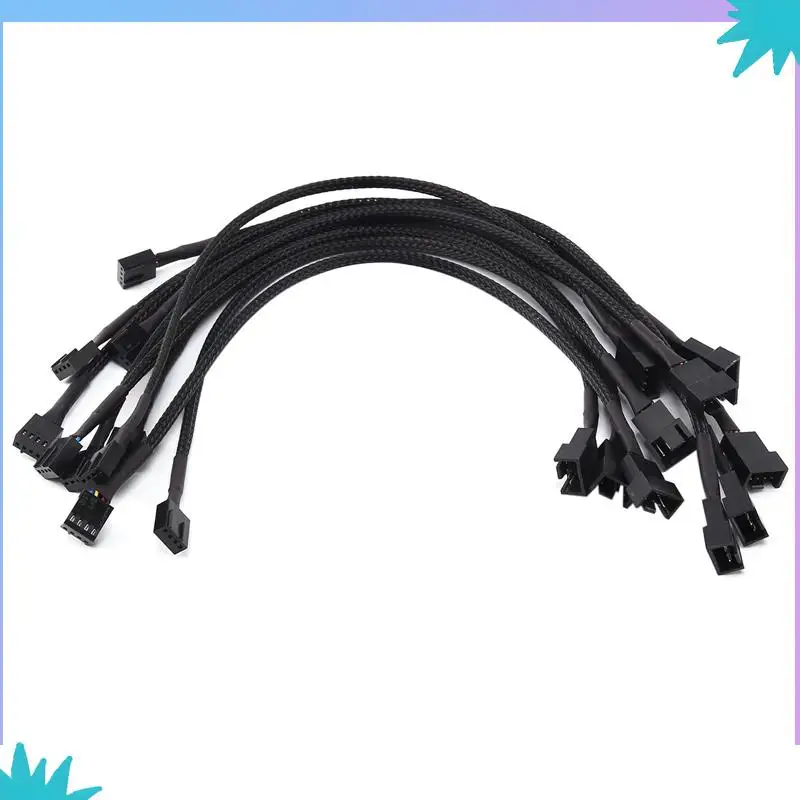

ABZW 50PCS 4 Pin PWM Fan Extension Power Cable Connector Case Male To Female Extending Cables Compatible With 4 Pin/3Pin Fan