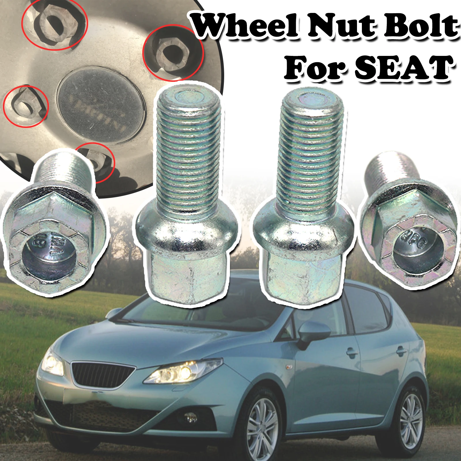 

Wheel Tyre Bolt Screw Replacement 8D0601139D For SEAT Alhambra Altea Cordoba Exeo Ibiza 6L 6J Leon 1M 1P 5F Toledo Accessories
