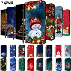 Christmas Leather Cover For iPhone 6 6S 7 8 Plus 11 12 Pro Max 6SPlus Case Flip Wallet Phone Cover for iPhone SE 2020 2016 Coque