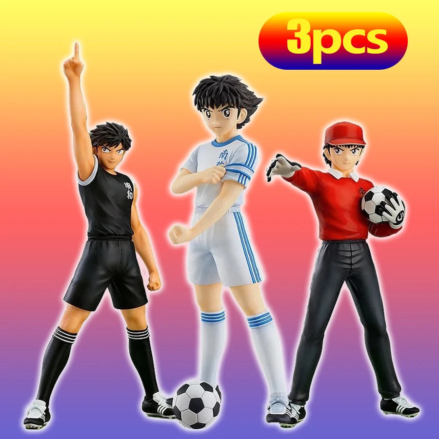 Figura de Anime de 18cm, figuras de acción del capitán Tsubasa Ozora Tsubasa, Hyuuga Kojirou/Wakabayashi Genzou, juguetes de modelos de colección
