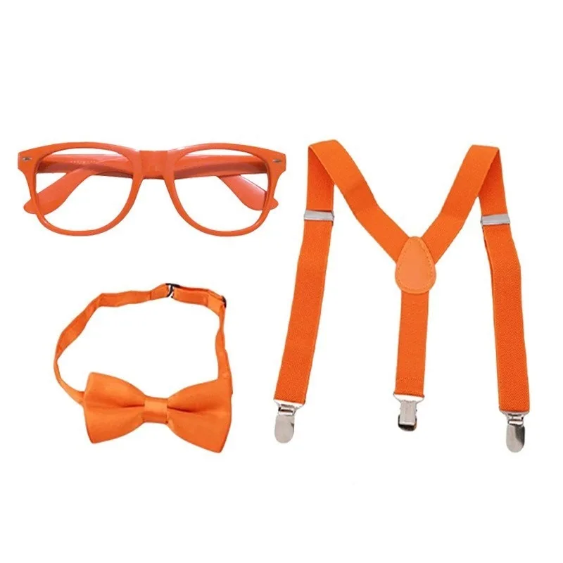 Cartoon Party Blippi Decoration Children's Suspenders Glasses Tie Orange Hat Cosplay Costume Children's Enlightenment Toy Gift