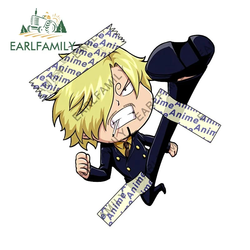 EARLFAMILY 13cm x 12.3cm Anime Sanji Being Stock Car Stickers Funny Windows JDM Vinyl Auto Body Decals Creative Caravan Decor