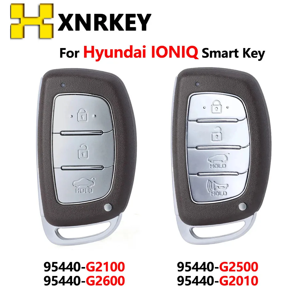 XNRKEY 3/4 Button Smart Key 433Mhz 47 Chip for Hyundai Ioniq 2016-2019 95440-G2010 95440-G2500 95440-G2600 95440-G2100