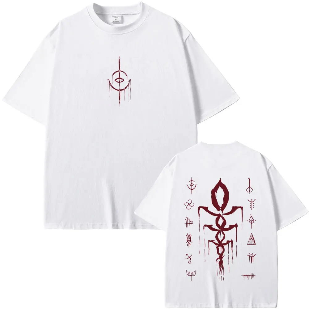 Game Bloodborne Logo Print T-shirt Horror Hunter Merch T-shirts Men Women Casual Vintage Oversized T Shirts Streetwear Fans Gift view 4