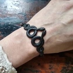 Medusa - Black Snake Bracelet, Black Gothic Chain, Ferrous Jewelry Witch, Snake Bracelet