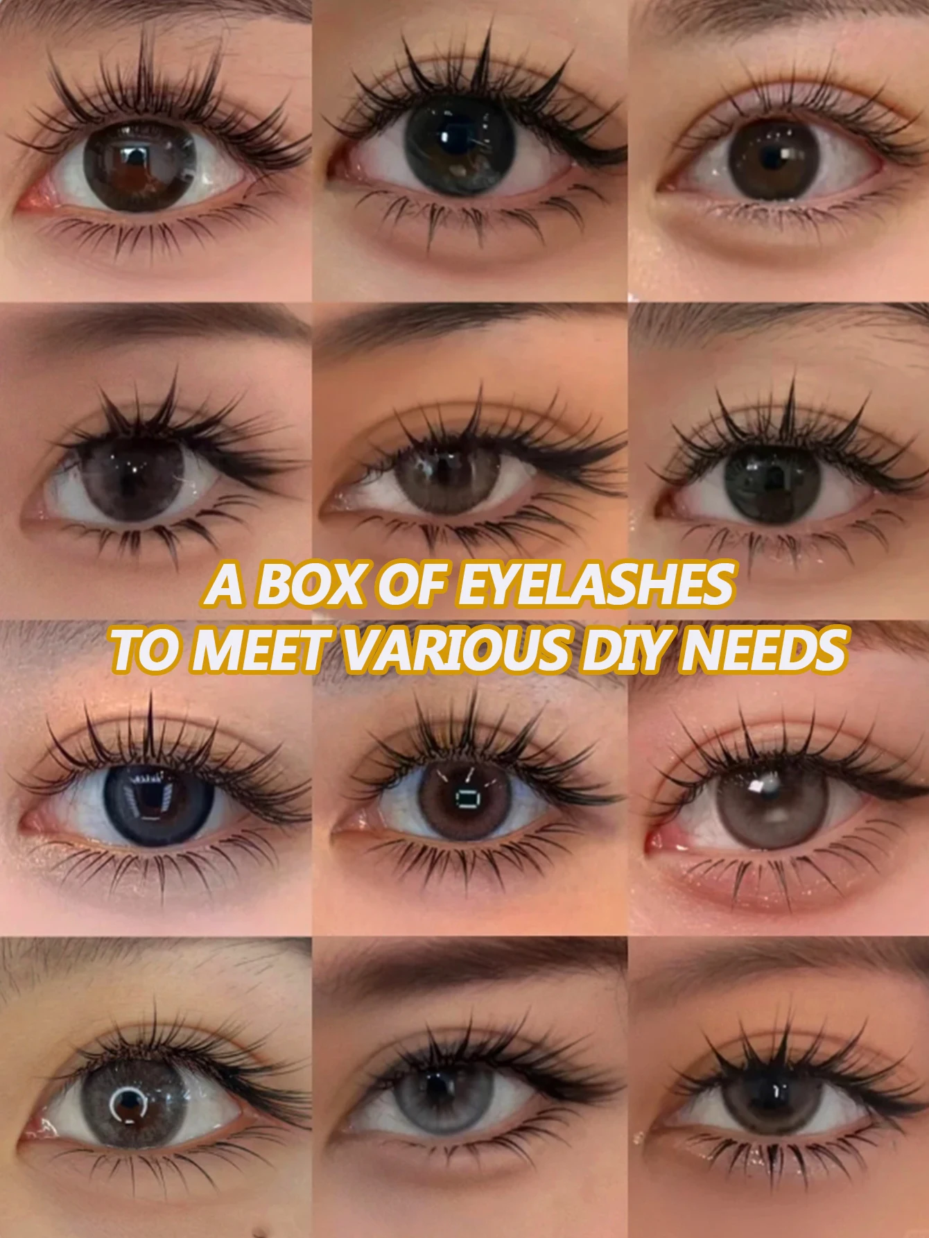 320pcs Lash Clusters Individual Cluster Lash Extensions DIY Multi-type Mixed Wispy Faux Mink Eyelash Tray Bottom