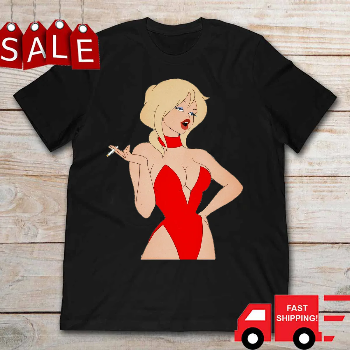 Cool World Smoking Red Dress Shirt Black Unisex S-5XL