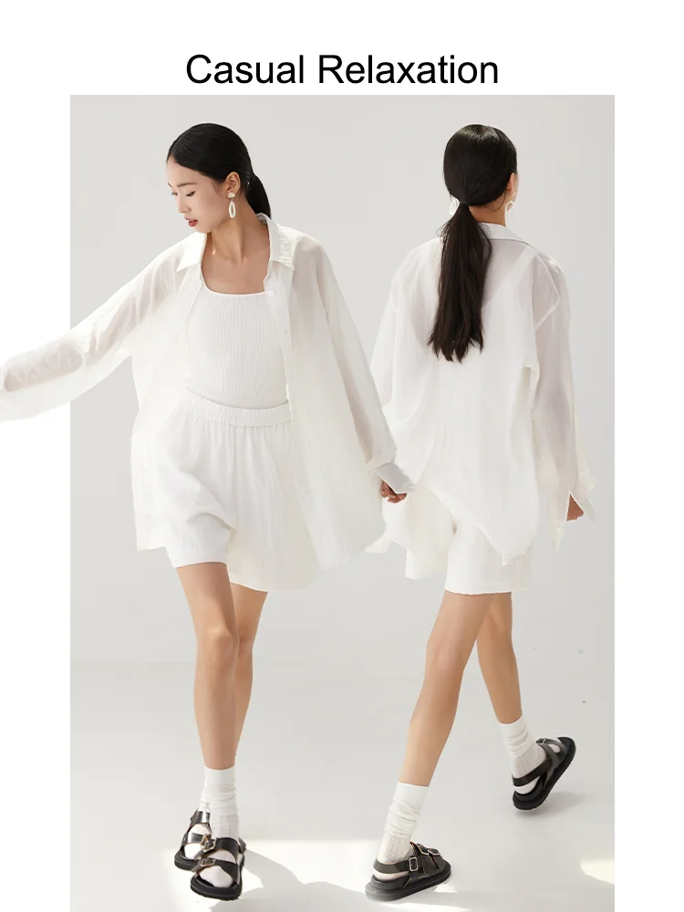 Dames zomer nieuwe Sle dunne witte zonbescherming irt jas woon-werkverkeer eenvoudige Ba split casual ontspanning rechte tube top