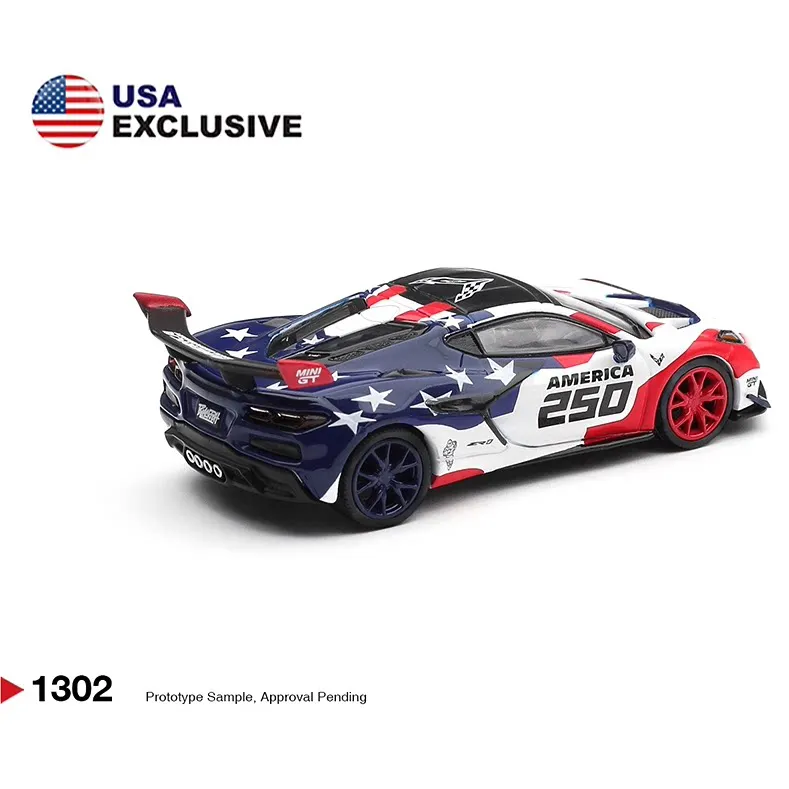 MINIGT 1:64 Chevrolet Corvette ZR1 Ford Mustang GTD US Special Edition 250 Alloy Model view 4