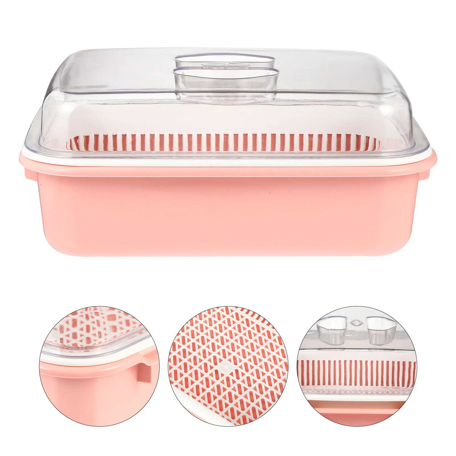 

2PCS Eco Friendly PP Baby Bottle Drying Rack Kitchen Dish Storage Box Transparent Lid Drain Basket Sturdy Easy to Clean