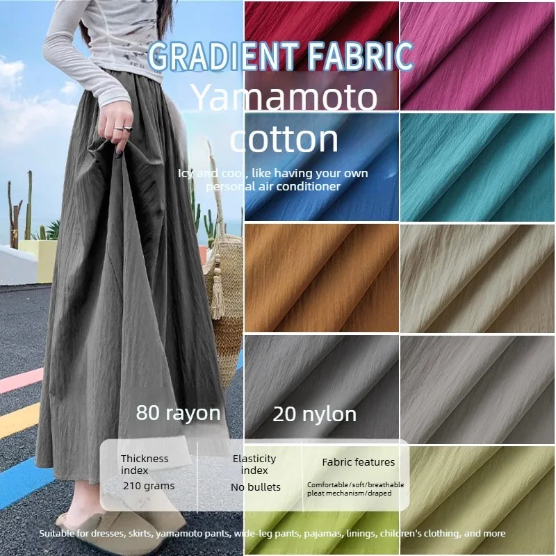 Vintage Rayon Viscose Nylon Micro Crepe Anti-static Cool Fabric By The Meter for Shirt Clothing Sewing Soft Skin‑Friendly Cloth