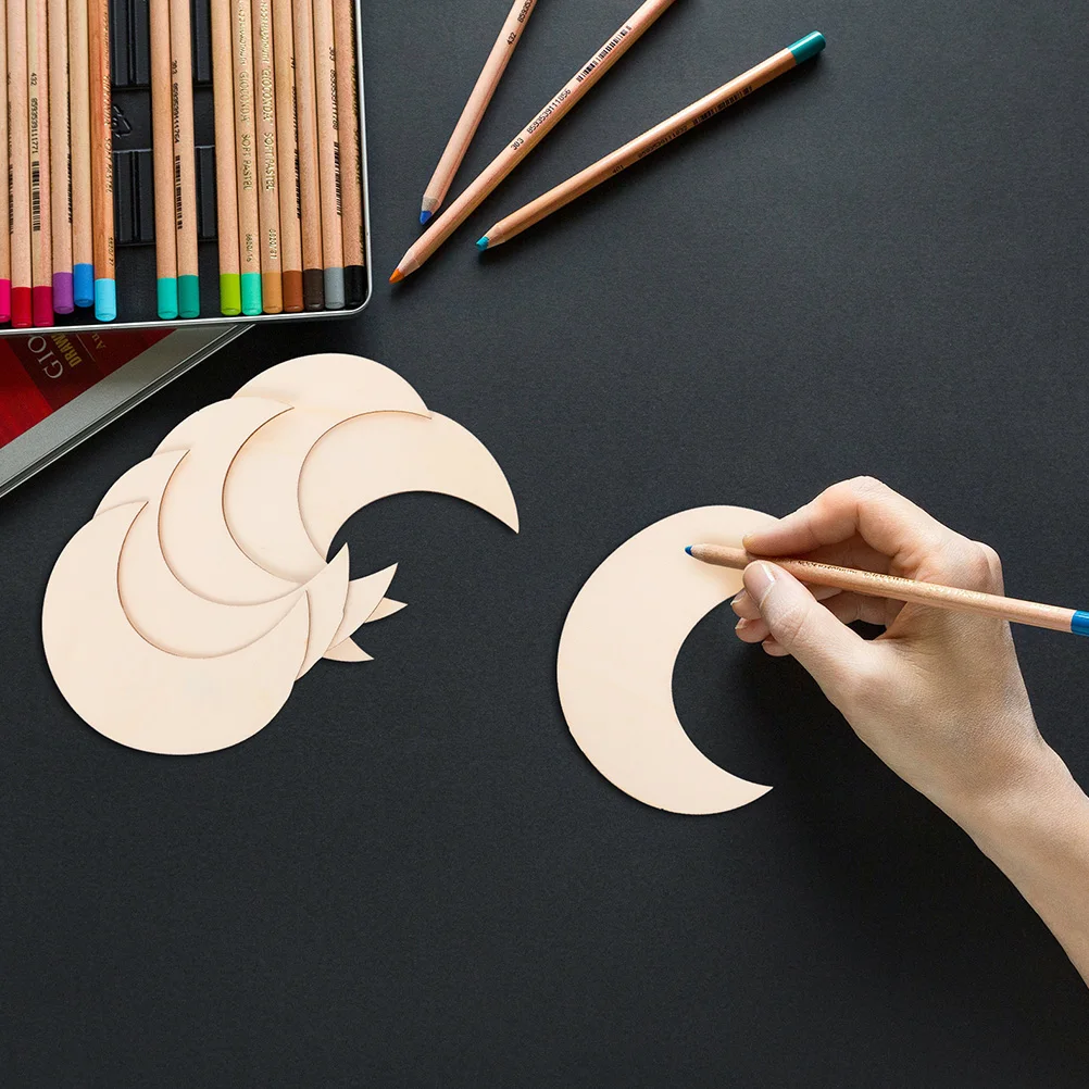 

50 Pcs Wood Chips Graffiti Home Decor Blank Discs for Crafts Label Adult Wooden Unfinished Natural Slices DIY