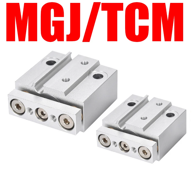 MGJ TCM Mini Three Axis Pneumatic Air Cylinder Actuator Double Acting Guided Bore 6/10mm Micro Piston For Automation Equipment