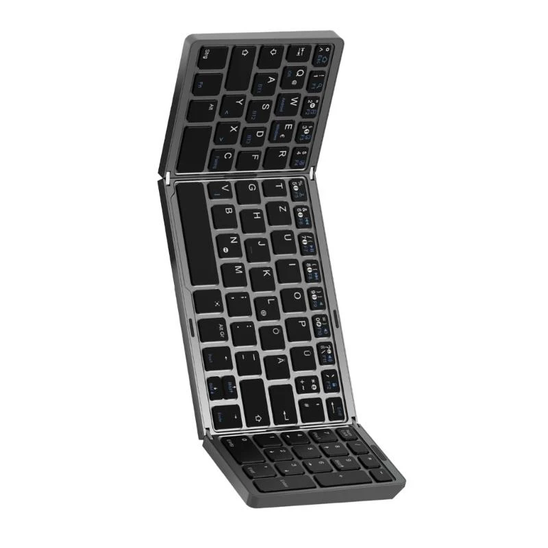 

Portable Foldable Bluetooth-compatible Keyboards with Trackpads for Win for Tablets Smartphones and Laptops D2RC