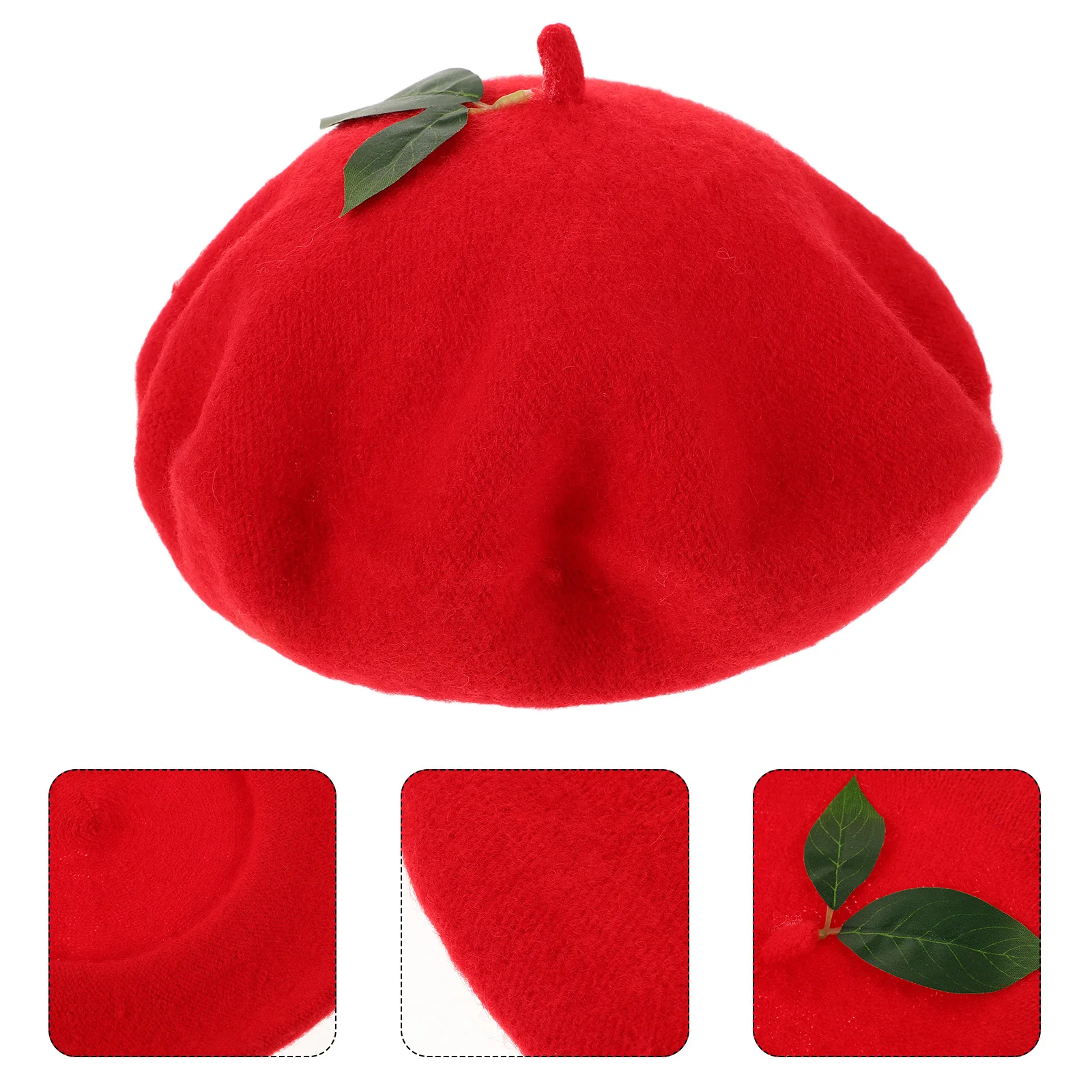 

Beret Hat Decorative Beanie Women Artist Cap Comfortable Acrylic Fruit Themed Performing Costume Supply