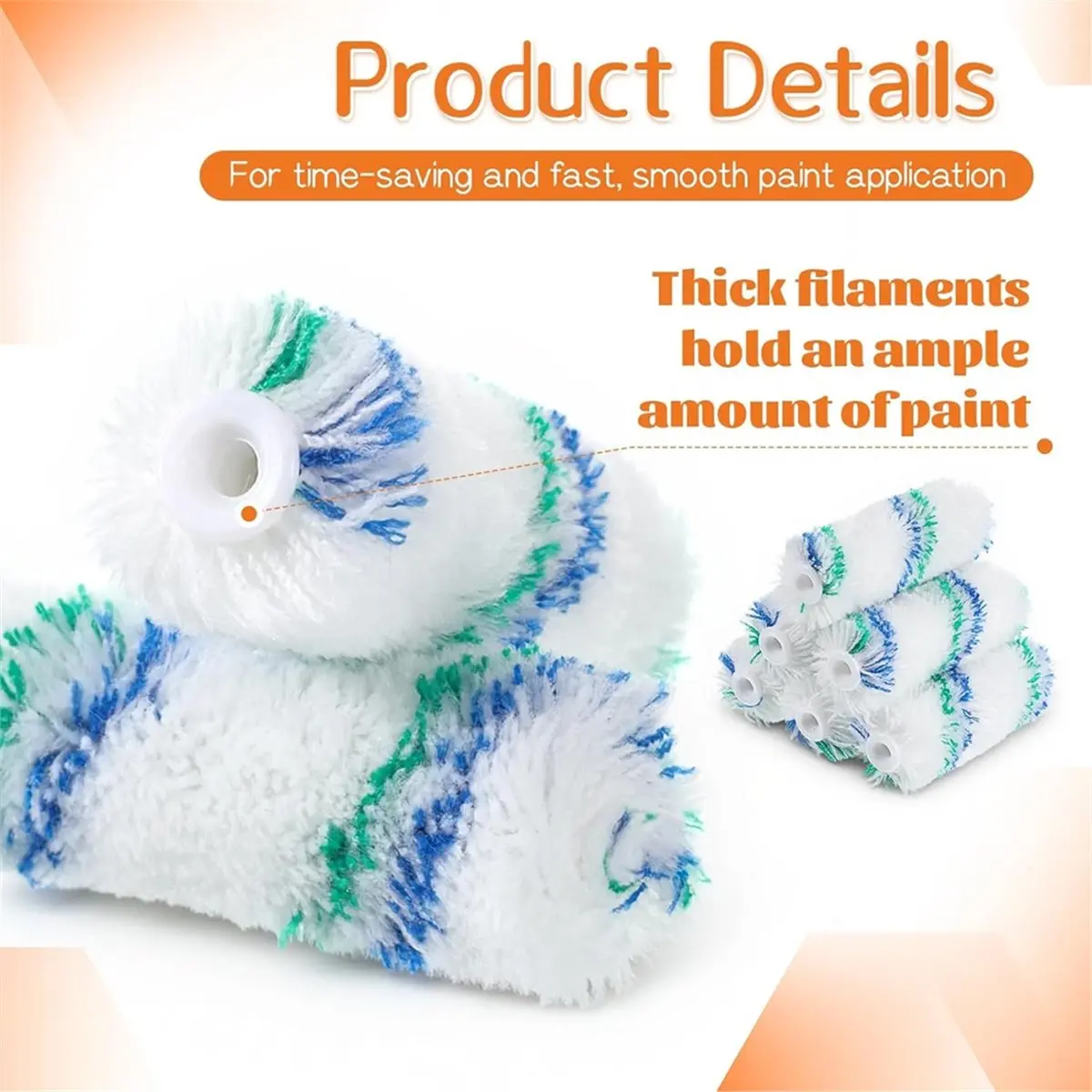 

Набор валиков для краски из микрофибры, 661 шт., маленькие чехлы для малярных валиков 4 дюйма, мини-ролики для краски (1/2 дюйма сна) для покраски стен