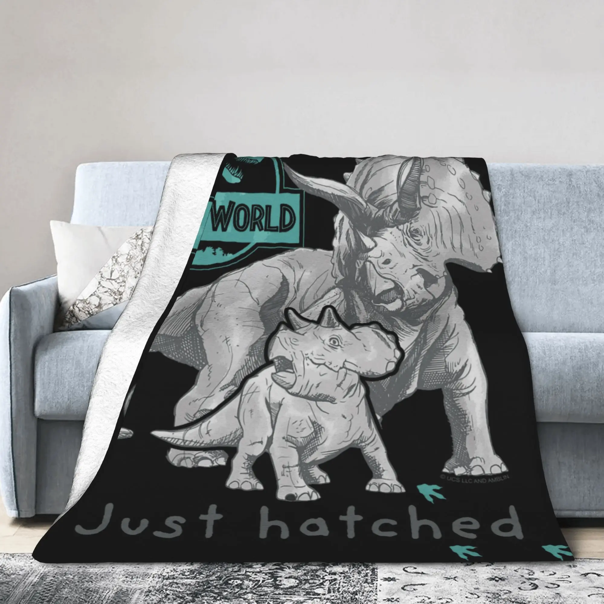 Jurassic World Just Hatched Blankets  Decorative Flannel Throw Blanket For Living Room Warm Quality Bedspread Birthday Gift
