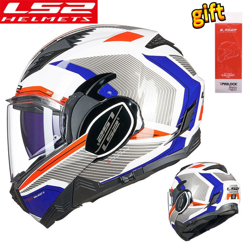 

LS2 ff900 Valiant II motorcycle helmet 180 degrees back somersault helmets ls2 double full face helmet mirror casco moto casque