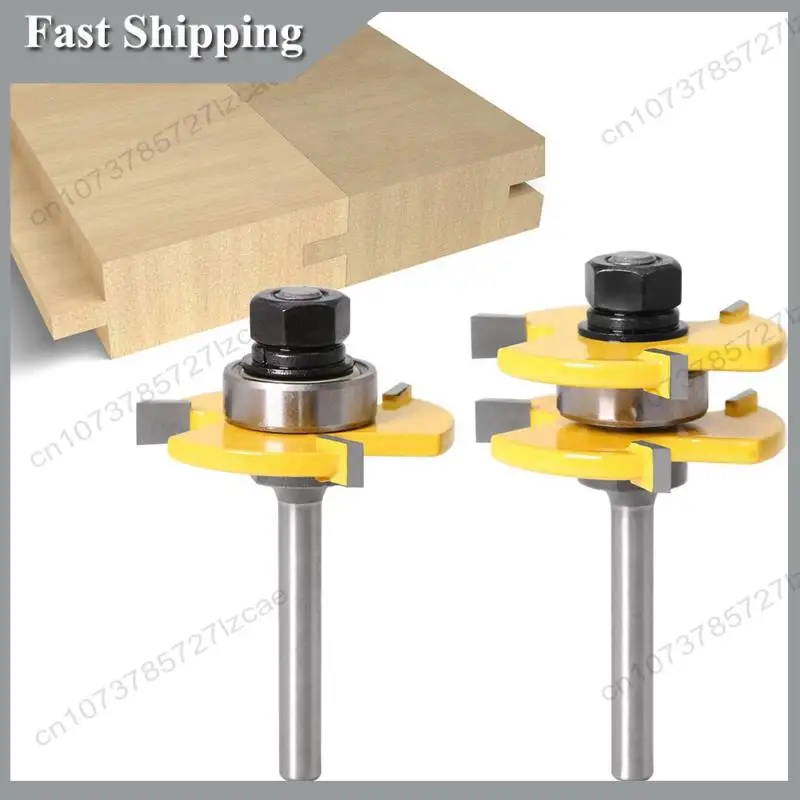 

-A99Z 2 Pieces Of 8 Mm Joint Assembly Milling Cutter Three-Edge T-Tenon Cutter Slotted Tenon Cutter Single Bearing