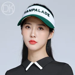 DK Lady Empty Top Golf Cap Lady Patchwork  Anti-UV Adjustable Korean Style Letter Printing Hats Breathable  Casual Baseball Cap