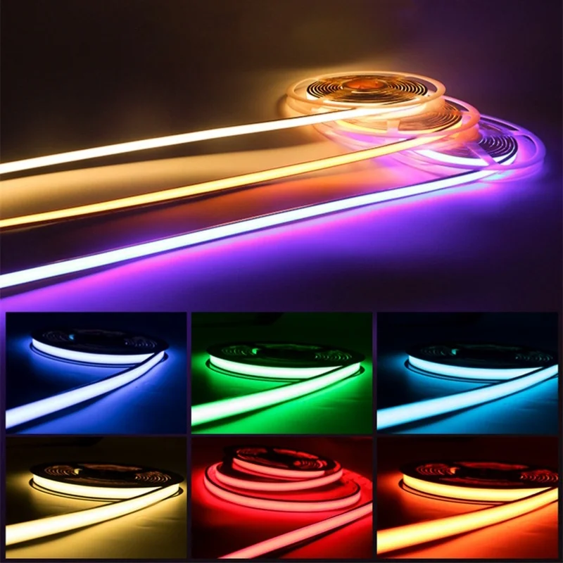 IP67 Waterproof COB LED Strip Light DC12V/24V 480Led Swimming Pool Flexible Tape Sauna Room High Density Ribbon Neon Strip Light