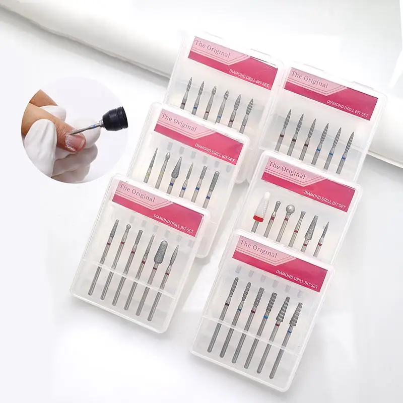 6 pezzi punta a cono per unghie punte diamantate punte elettriche per cuticole pulite rotanti manicure punte per trapano per unghie pedicure testa di molatura levigatrice strumenti
