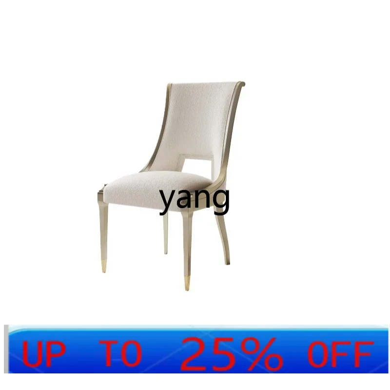

LMM light luxury high-end restaurant furniture solid wood leather soft bag dining chair