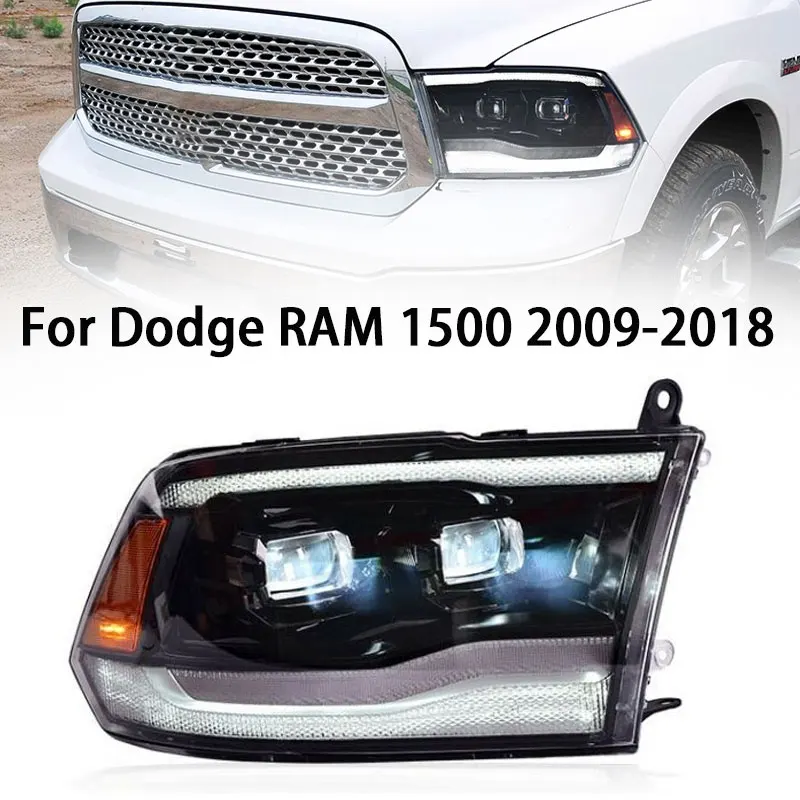 2 PCS Car Lights Parts For For 2009-2018 Dodge Ram 1500 2500 3500 Led Headlight Assembly Plug And Play Front Car Headlamp