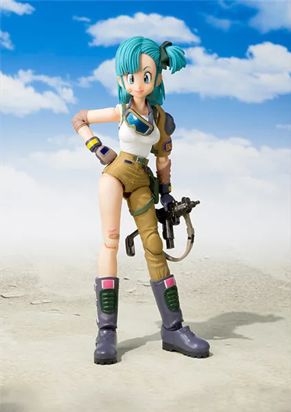 Figura de acción de Anime SHF, WD Dragon Ball, Goku, Super Saiyan, Bulma, PVC, regalo para niños, 13cm