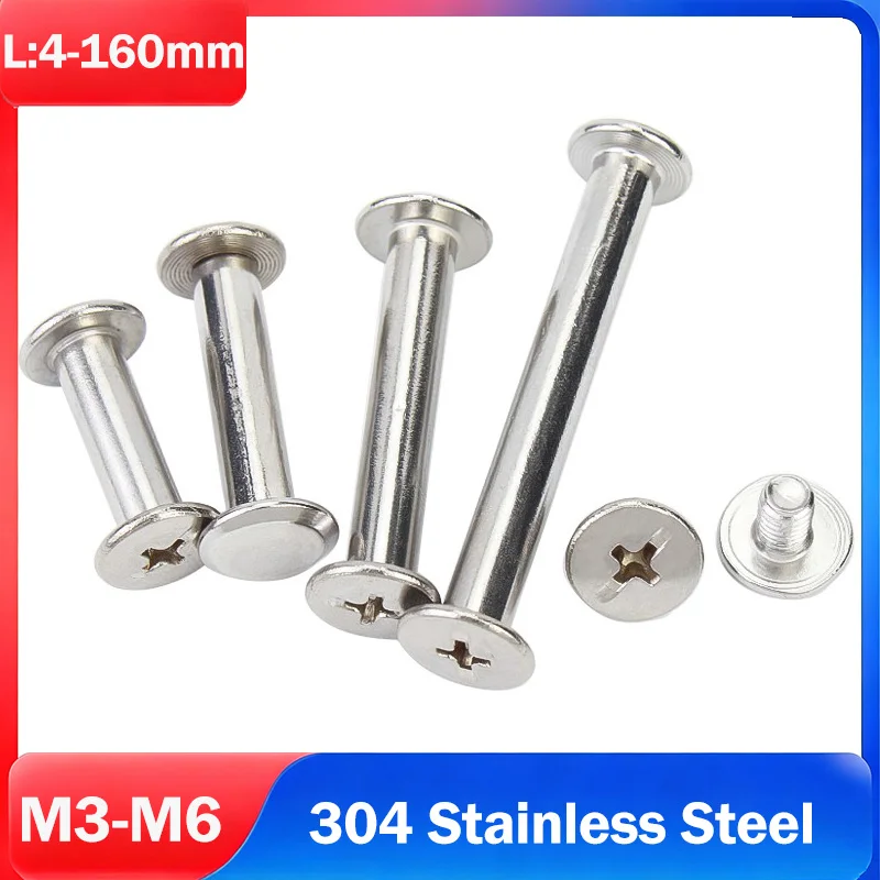 304 Stainless Steel Binding Chicago Screw Leather Bag Accounk Photo Album Screw Books Butt Assembling Bolts M3 M4 M5 M6