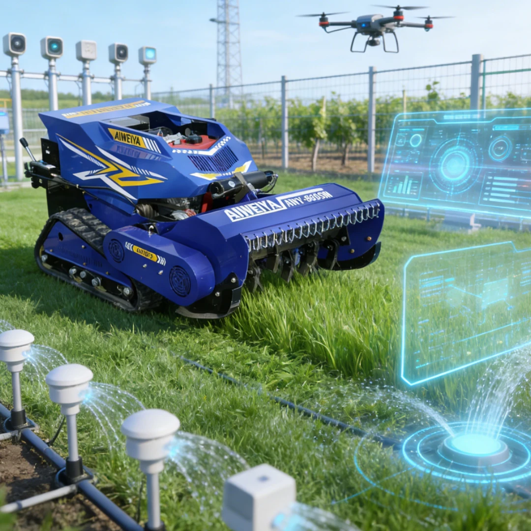 

Customized robotic forestry automatic cordless wireless garden mowing agricultural remote-controlled lawn mower