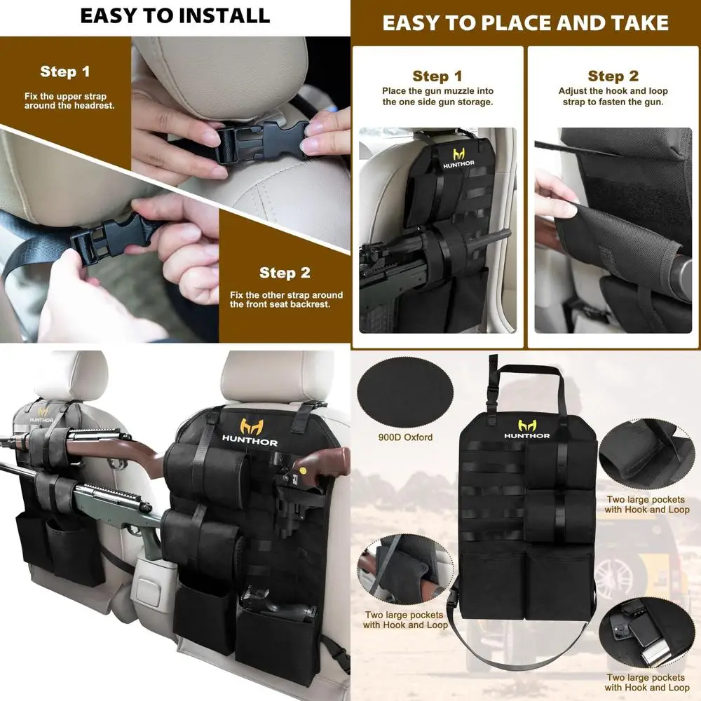 

Крепление для оружия на спинку сиденья грузовика (пара), регулируемое, из ткани 900D, для хранения оружия, сверхпрочный автомобильный держатель для ружья, для охоты, для грузовиков, S