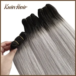 Straight Natural Brazilian Virgin100% Human Hair Bundles Double Drawn Ombre Blonde Color Hair Weaves Sew In Weft Extensions 100G