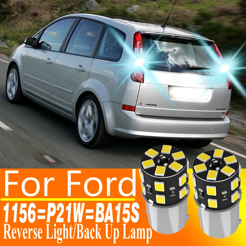 2 uds P21W luz LED de marcha atrás lámpara de respaldo 1156 7506 BA15S 5008 R5W R10W bombilla antiniebla trasera para Ford Transit c-max Focus Ka Puma Ranger
