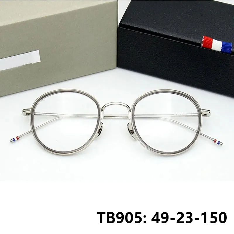 نيويورك موضة TB905 البيضاوي الرجال النظارات الإطار التيتانيوم النقي النساء العلامة التجارية تصميم خفيفة النظارات 1:1 نظارات عالية الجودة #6