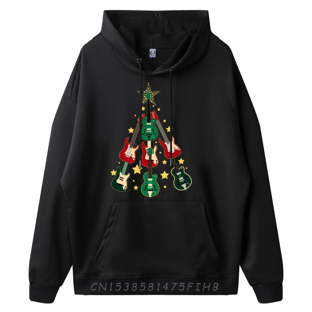 Merry Guitar Christmas Tree Guitar Lover Is Graphic Sweatshirts Men Durable And Wear-Resistant Short Sleeve Tee Casual