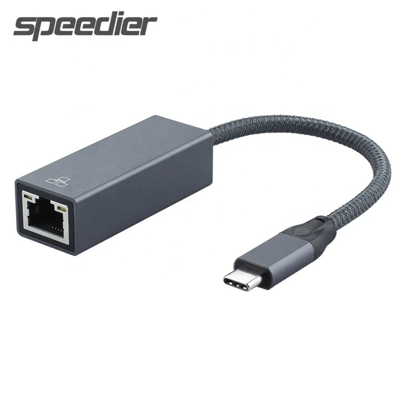 

High Quality USB Type C To RJ45 2.5G Gigabit Ethernet Network LAN Adapter Grey RJ45 To TB3 Type C 1000Mbps Converter For Macbook